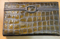 💜 Brighton Metallic Olive/Bronze Croc Organizer Wallet