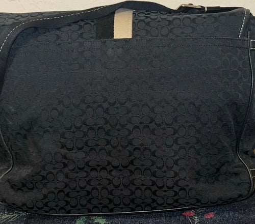 Coach Voyager Black Signature Canvas Messenger Bag - F70183 Pre-Owned