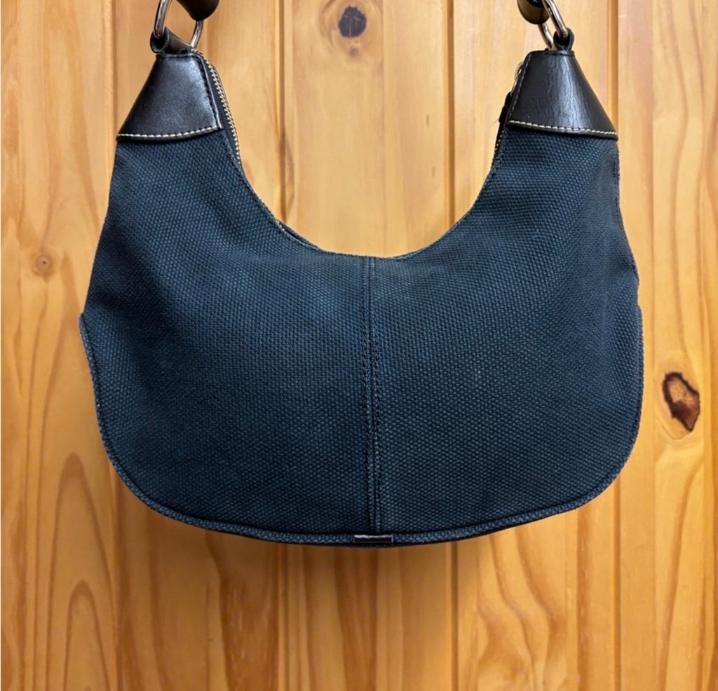 Dooney & Bourke Black Canvas Hobo Shoulder Bag