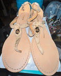 Coach New York Snakeskin Embossed Leather Thong Sandals – Beige/Tan – Women’s 8B