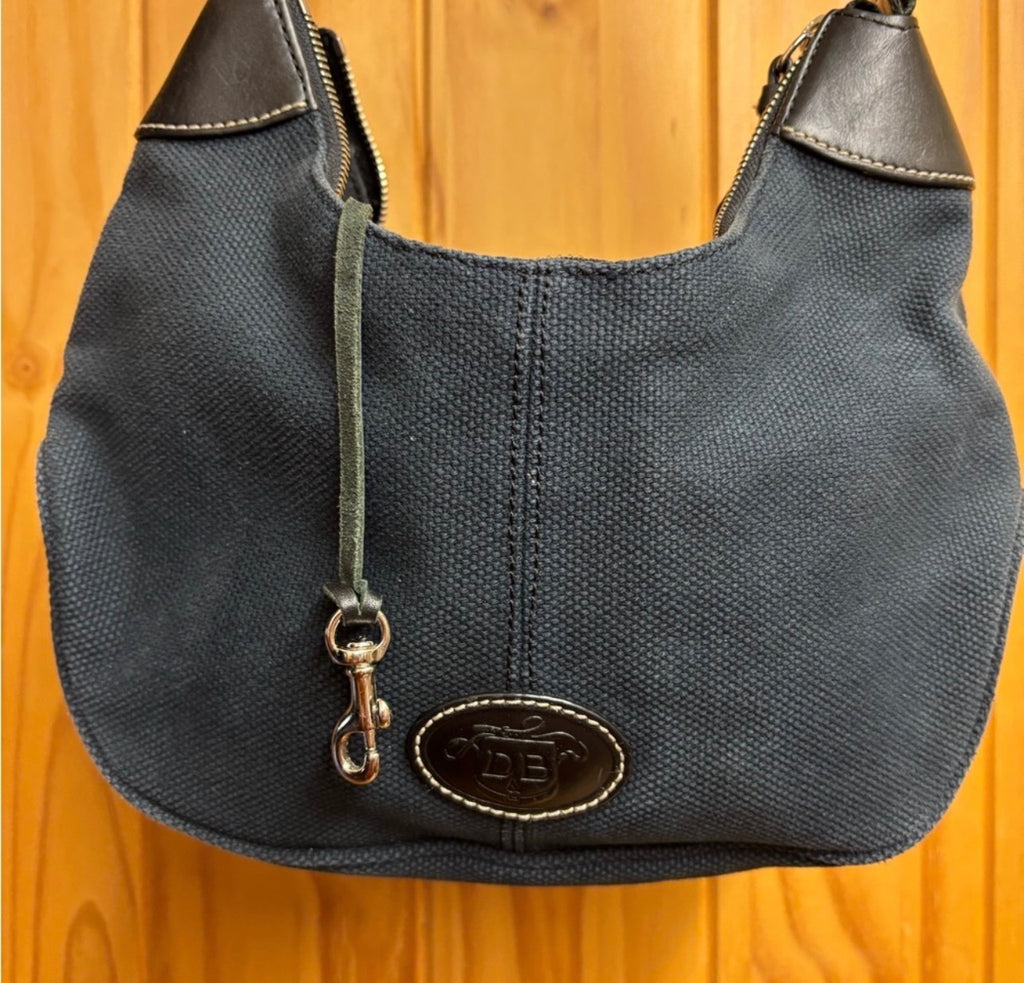 Dooney & Bourke Black Canvas Hobo Shoulder Bag